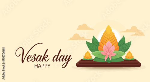 Vesak Day Happy Celebration.