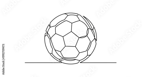 Black and white soccer ball outline.