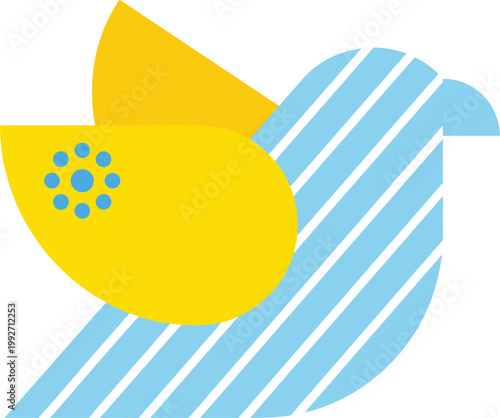 Abstract Bird Illustration with Geometric Shapes and Minimal Flat Design for Modern Branding, Creative Logos, Nature Concepts, and Contemporary Graphic Projects