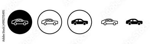 Car icon logo design. car sign and symbol. small sedan