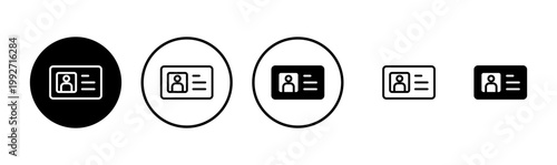 License icon logo design. ID card icon. driver license, staff identification card
