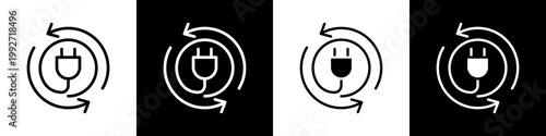 Charger black and white icon design concept