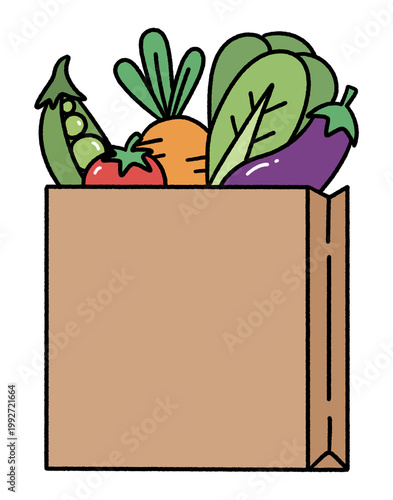 vegetables in paper bag