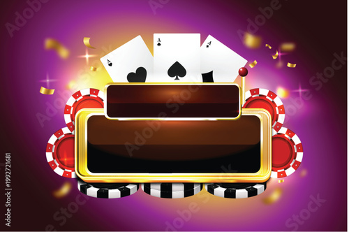 online casino poker game background editable text effect