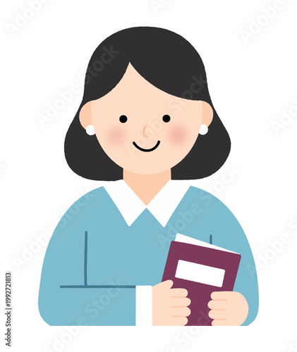 cute female teacher character