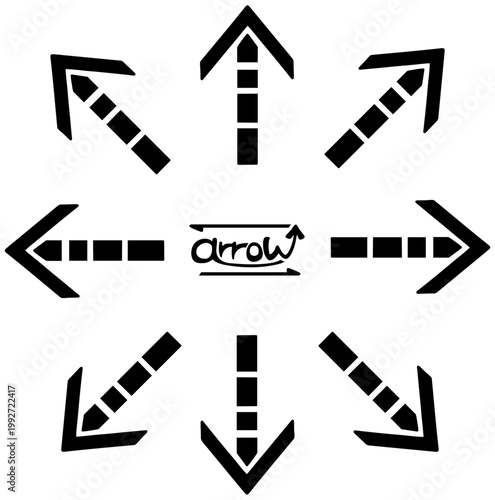 やじるしセット 四方八方 点線