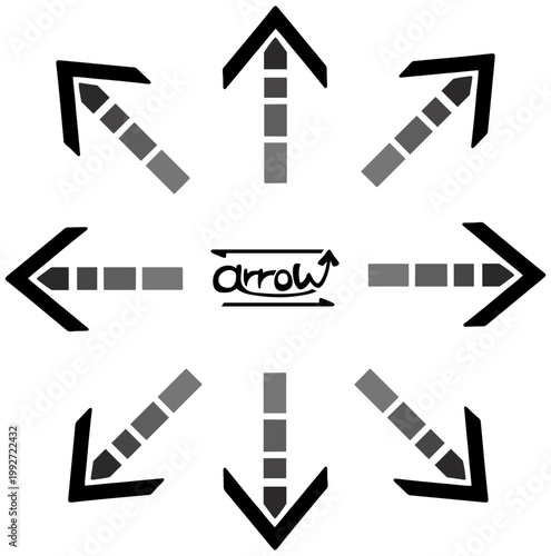 やじるしセット 四方八方 グラデーション