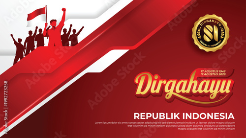 Dirgahayu Indonesia 17 Agustus 2026 banner design