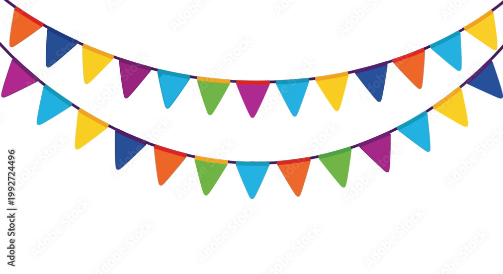 Obraz premium Colorful Triangle Party Flags.