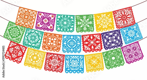 Colorful Paper Garland Flags.