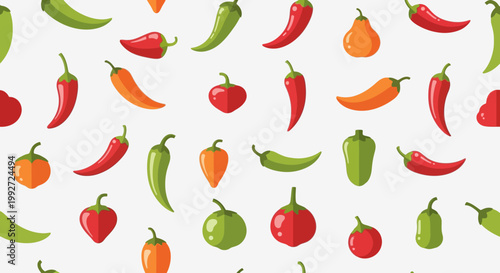 Colorful peppers and chilies.