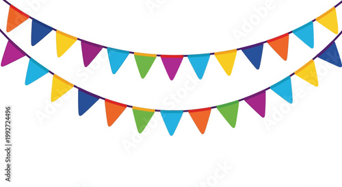 Colorful Triangle Party Flags.