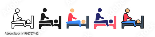 Body Massage Multiple Style Icon Set Collection. 