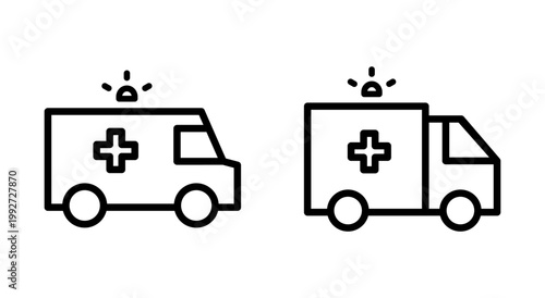 Ambulance icon symbol for apps and websites. ambulance truck sign and symbol. ambulance car