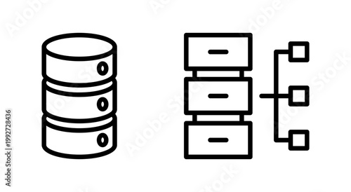 Database icon symbol for apps and websites. database sign and symbol
