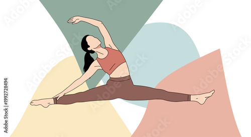 yoga woman in split pose