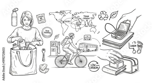 Zero waste lifestyle, eco friendly living, sustainable habits