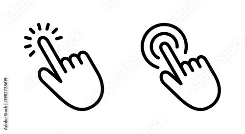 Hand click icon symbol for apps and websites. pointer sign and symbol. hand cursor icon