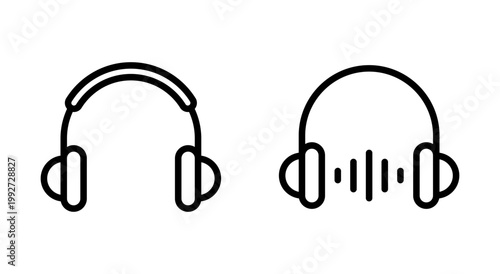 Headphone icon symbol for apps and websites. Headvector sign and symbol