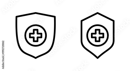 Health insurance icon symbol for apps and websites. Insurance health document sign and symbol