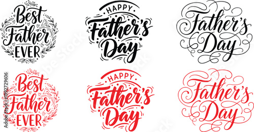 Father's day calligraphy collection hand lettered designs for celebrations