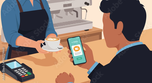 Man paying with phone.