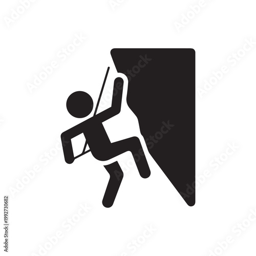 Person rock climbing icon
