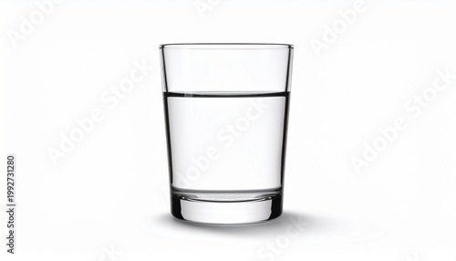  A glass of fresh, clean water, showcasing the purity and simplicity of hydration. The water in the glass creates an elegant display