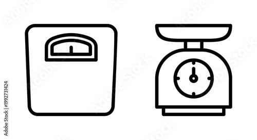Scales icon symbol for apps and websites. Weight scale sign and symbol