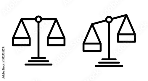 Scales icon symbol for apps and websites. Law scale icon. Justice sign and symbol