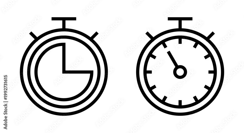 Fototapeta premium Stopwatch icon symbol for apps and websites. Timer sign and symbol. Countdown icon. Period of time
