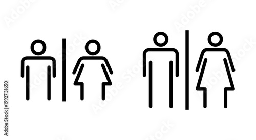 Toilet icon symbol for apps and websites. Girls and boys restrooms sign and symbol. bathroom sign. wc, lavatory