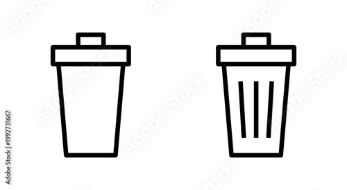 Trash icon symbol for apps and websites. trash can icon. delete sign and symbol.