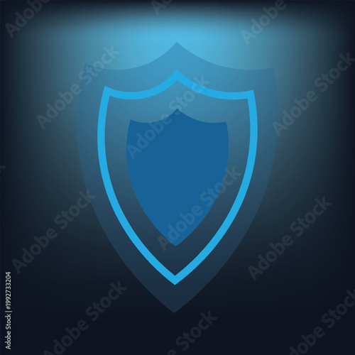 Vector Shield With Neon Style Background