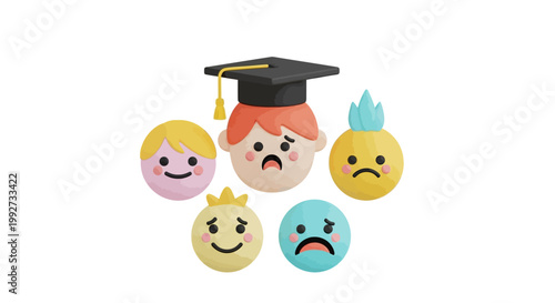 Graduation Emoticon Education.