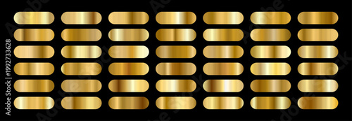 Premium Gold gradient Foil background. Metallic Palette and copper swatch or metal degrade strip. Elegant abstract design. Vector illustration.