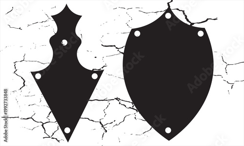 Shield Silhouette Icon Set and Shield icon, Shield, Shield logo, badge, security, protection, safety, security symbol