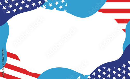 アメリカテーマの華やかフレーム素材