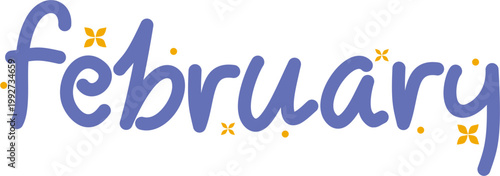 February Simple Lettering