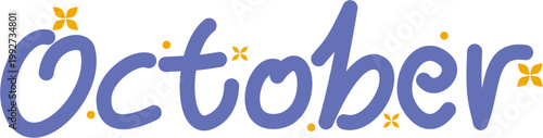 October Simple Lettering
