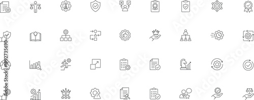 Best practices icon set. Editable line icons. Vector illustration.