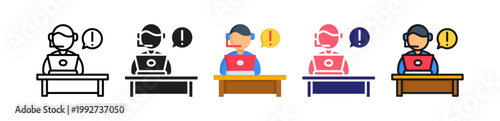 Help Desk Multiple Style Icon Set Collection. 