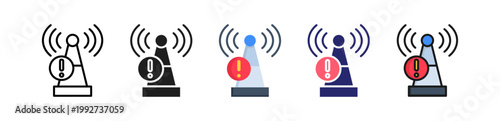 Wifi Problem Multiple Style Icon Set Collection. 