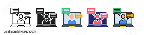 Online Chat Multiple Style Icon Set Collection. 