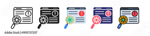 Virus Scan Multiple Style Icon Set Collection. 