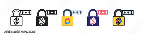 Password Reset Multiple Style Icon Set Collection. 