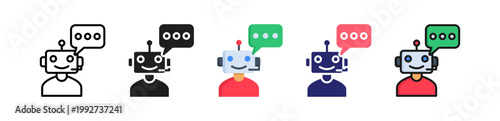 Chatbot Multiple Style Icon Set Collection. 