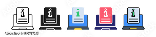 Information Multiple Style Icon Set Collection. 