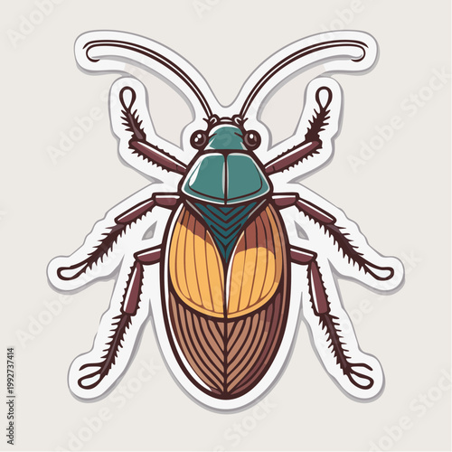 Stylized Scarab Beetle Illustration
