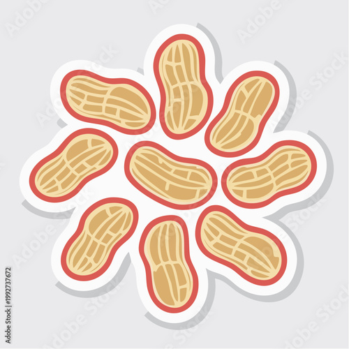 Illustration of Peanuts Arranged in a Circular Pattern